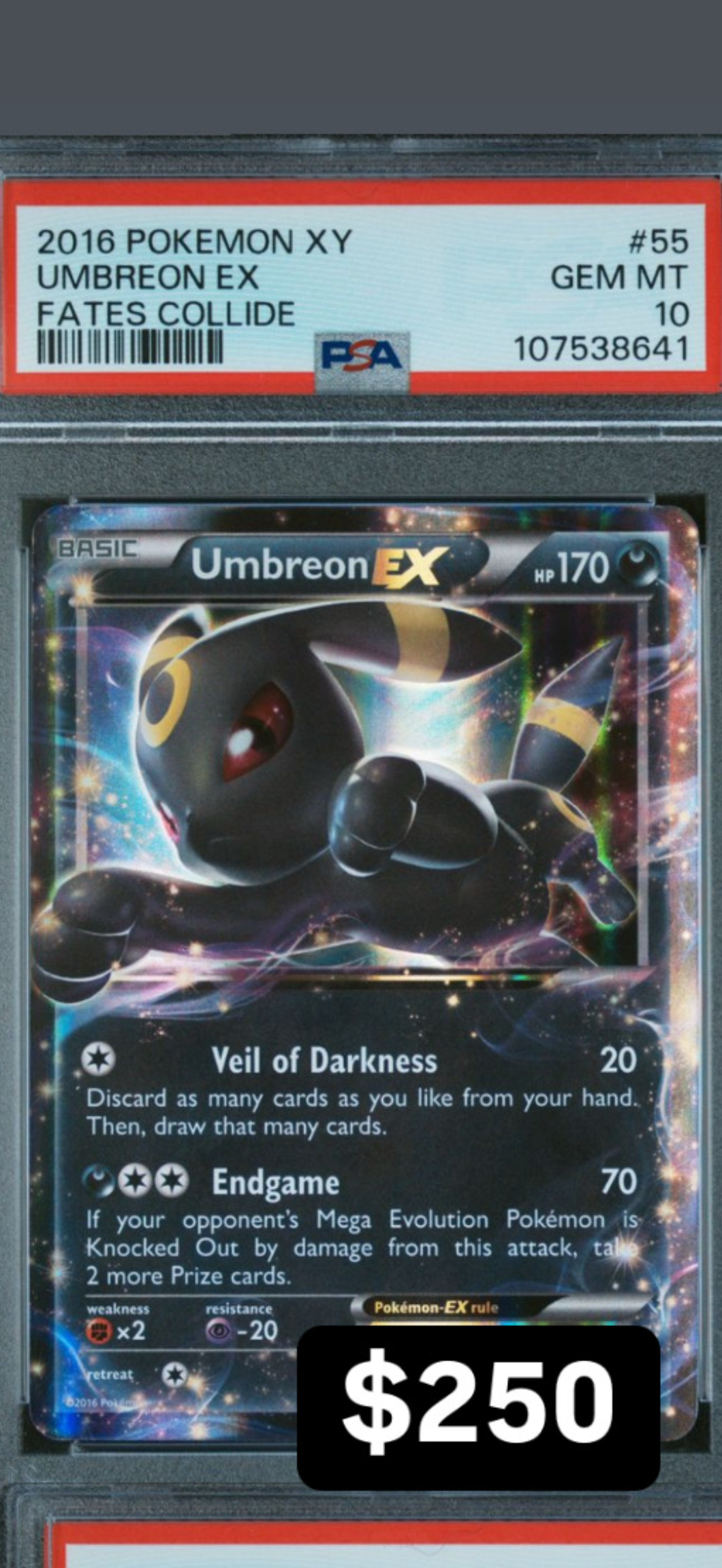 PSA 10 2016 POKEMON XY
UMBREON EX
FATES COLLIDE